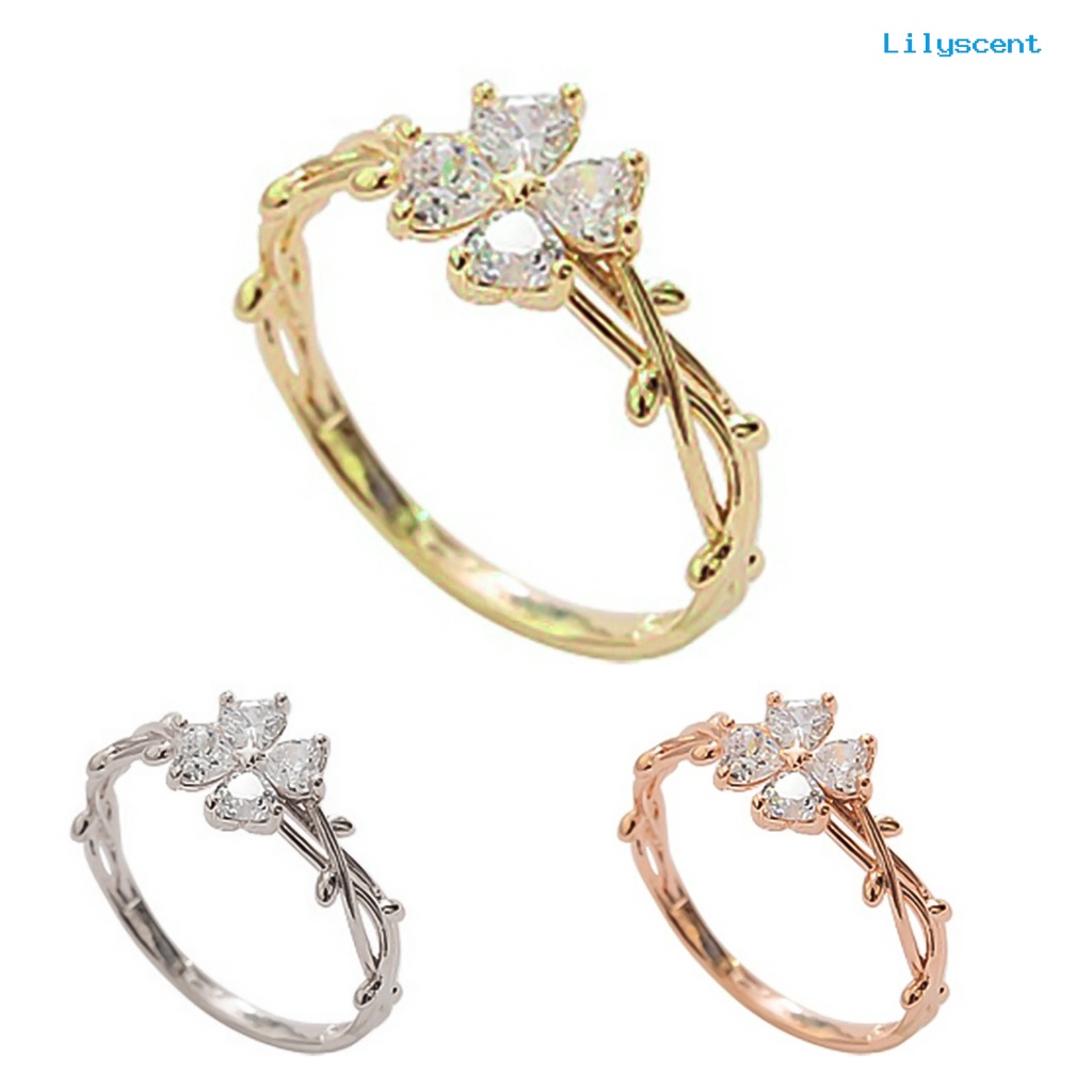 Ls Cincin Bahan Alloy Aksen Berlian Imitasi Untuk Wanita