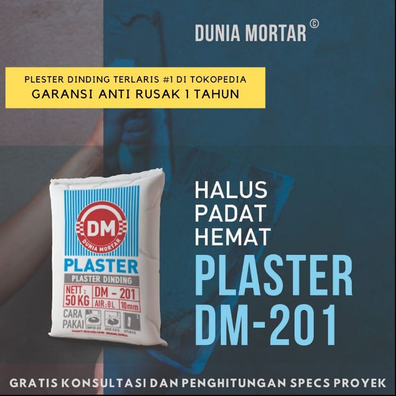 DUNIA MORTAR Plaster DM201 50kg Semen Instant Dinding Plesteran Instan Plester Hebel