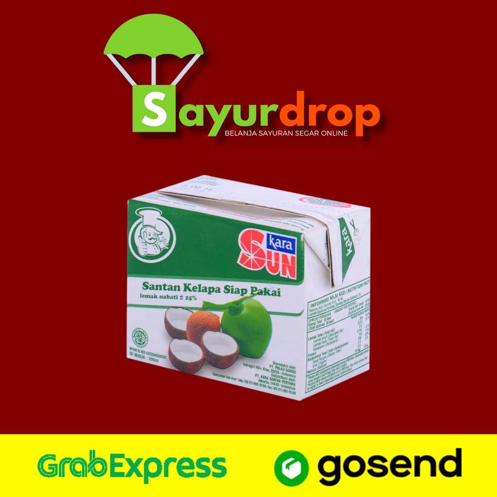 

Santan Kara 200 ml - Murah Cepat - Instant/Same Day Delivery (Sayurdrop)