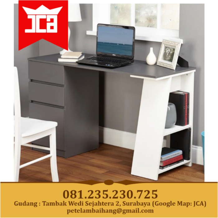  Meja  Kerja  kantor  belajar modern minimalis Grey Shopee 