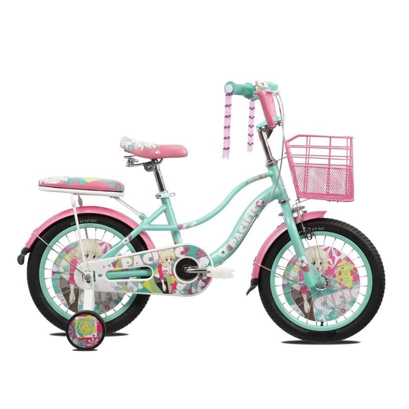 Sepeda Mini Anak Perempuan  Pacific Livia 12 16 18 Inch Garansi SNI-Tosca Pink