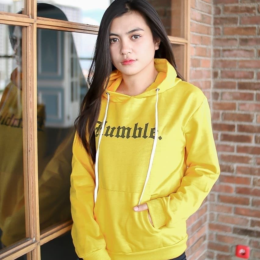 SWEATER HOODIE  HUMBLE KUNING SIZE M-L-XL UNISEX