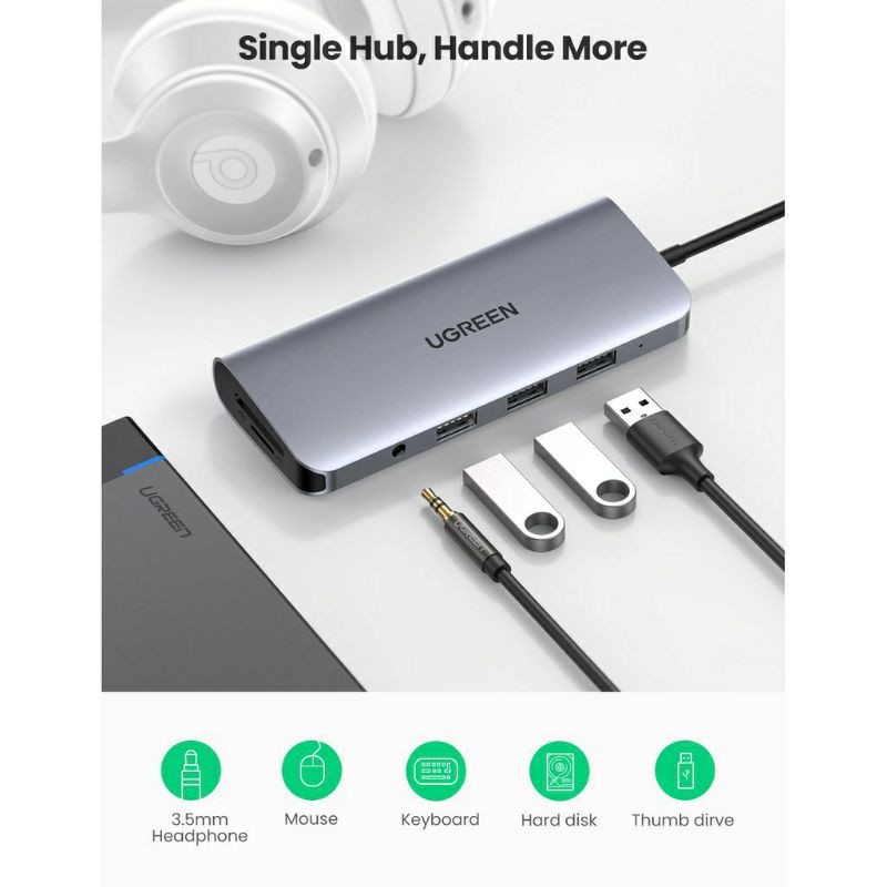 Usb C Hub 10 In 1 Type C Dengan Ethernet 4k Usb C Ke Hdmi Vga Pd 3 Usb 3.0 Ports Untuk Macbook Pro A