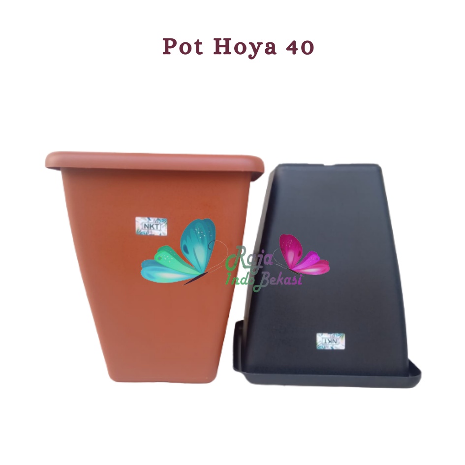 Pot Kotak Tinggi NKT HOYA 40 Coklat Merah Bata Hitam Putih