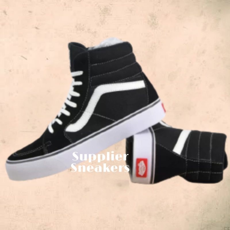 Supplier sepatu Vans sk8 boot Clasik Hitam High Sekolah