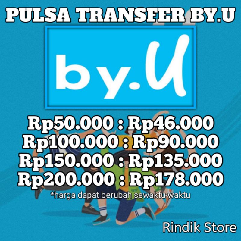 Pulsa ByU Transfer Murah 50rb 100rb 150rb 200rb