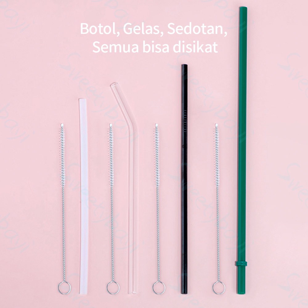 Kyopta sikat sedotan botol minum anak bayi 1pcs straws brush sdotan susu pembersih