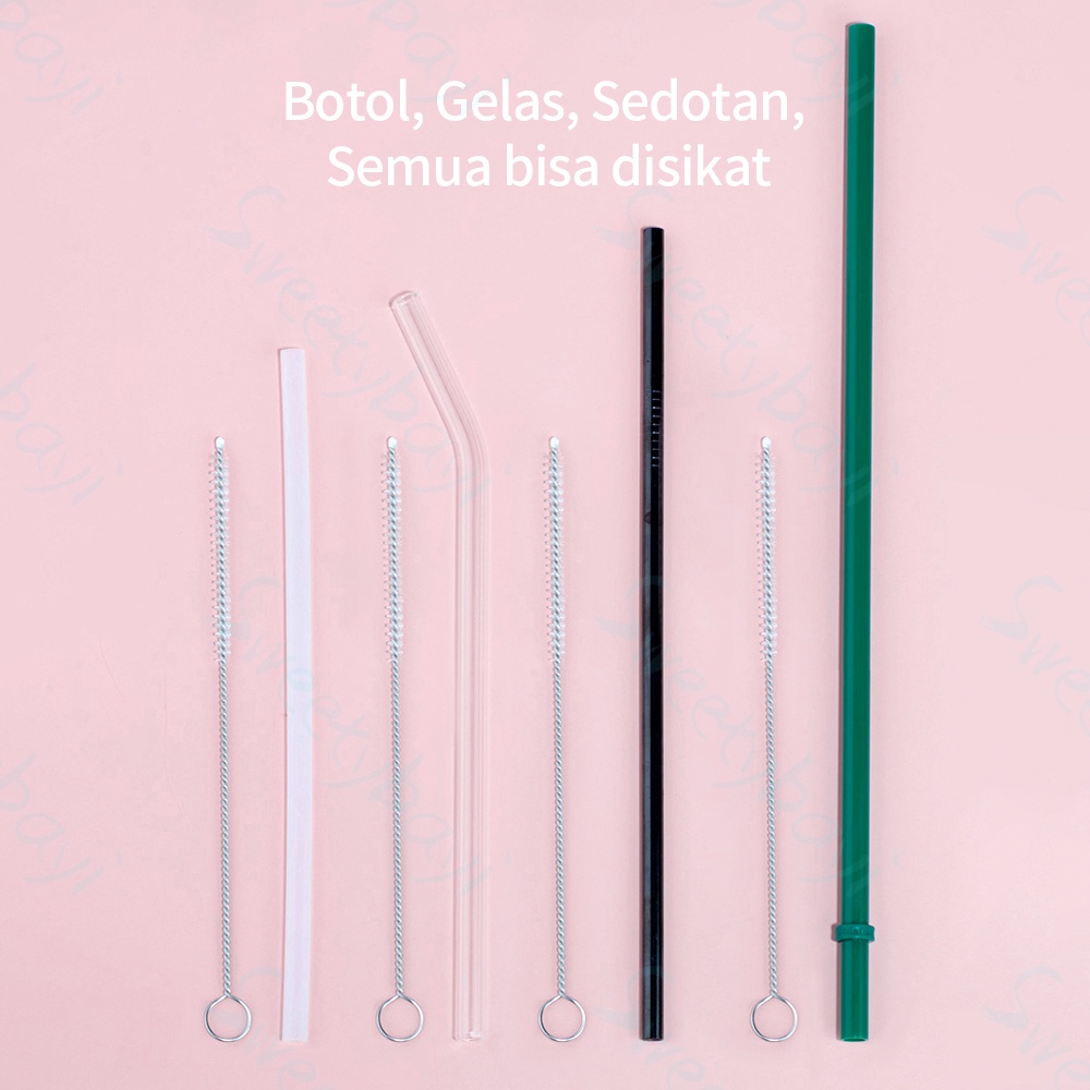 Sweetybayi sikat sedotan botol minum anak bayi 1pcs straws brush sdotan susu pembersih