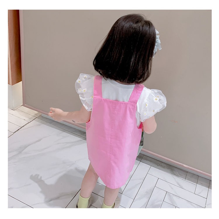 Dress Anak Perempuan overall rok+dalaman kaos lengan pendek dress bayi cewek lucu style import-2