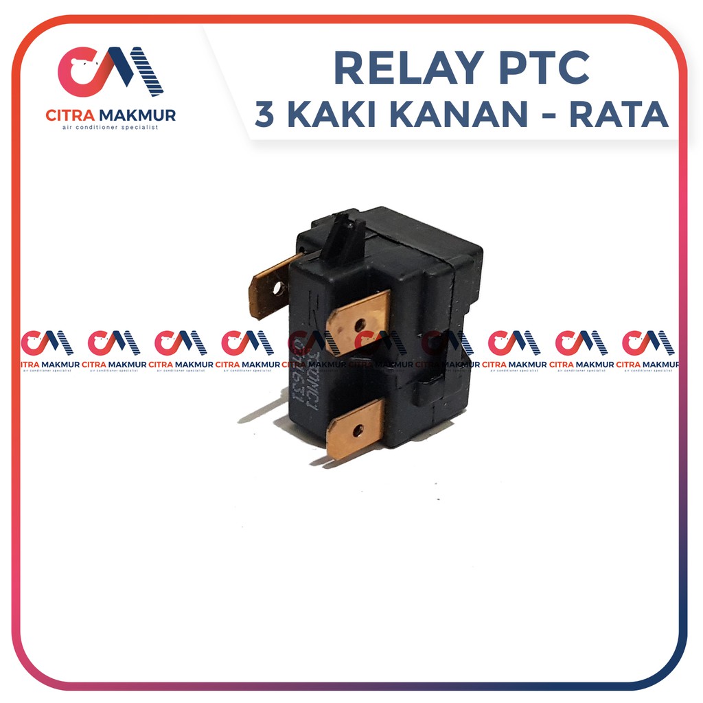 Relay PTC 3 kaki kanan Kulkas kotak hitam refrigerator kompresor freezer satu pin terminal