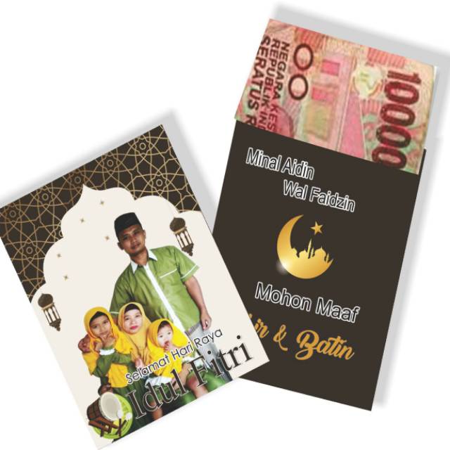 Amplop lebaran idul fitri custom nama foto