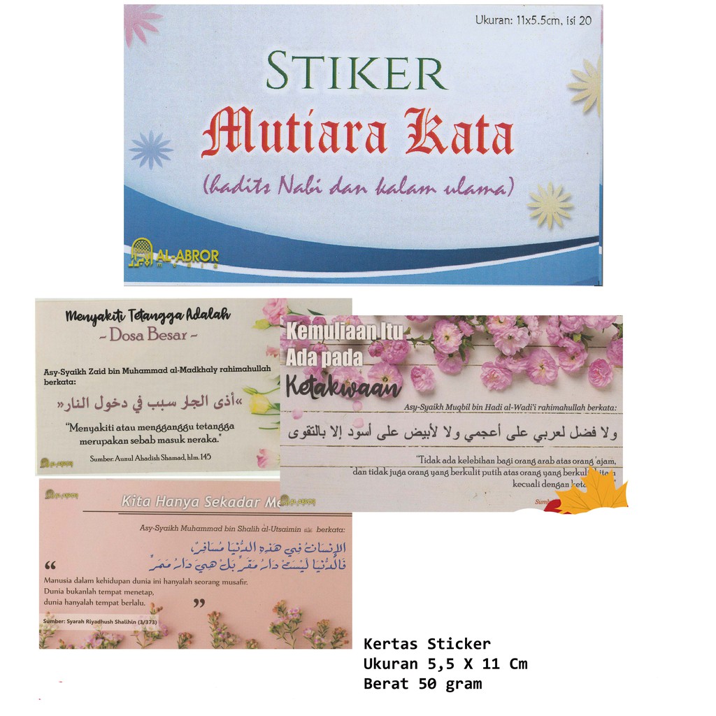 Sticker Mutiara Kata (Hadits nabi & Kalam Ulama)
