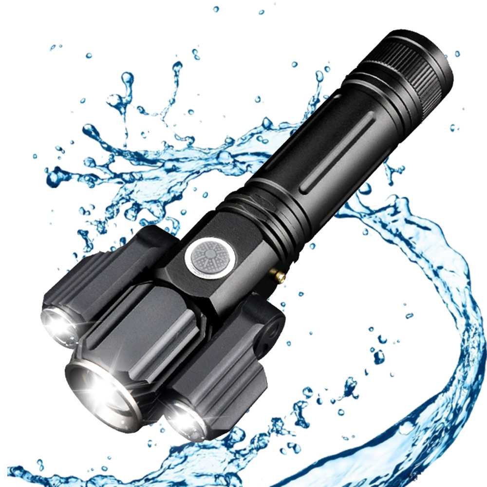 (COD) Senter Led 3 mata zoom CREE T6 + 2XPE 15000 lumens - Telescopic zoom