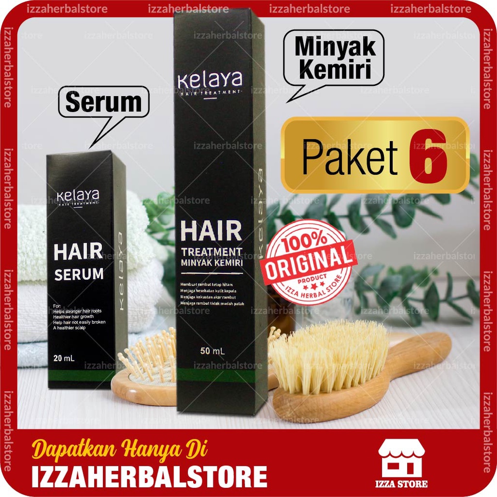 Paket Perawatan Rambut Lengkap KELAYA HAIR TREATHMENT Serum Minyak Kemiri Dan Shampoo Kelaya Asli Original TERLARIS