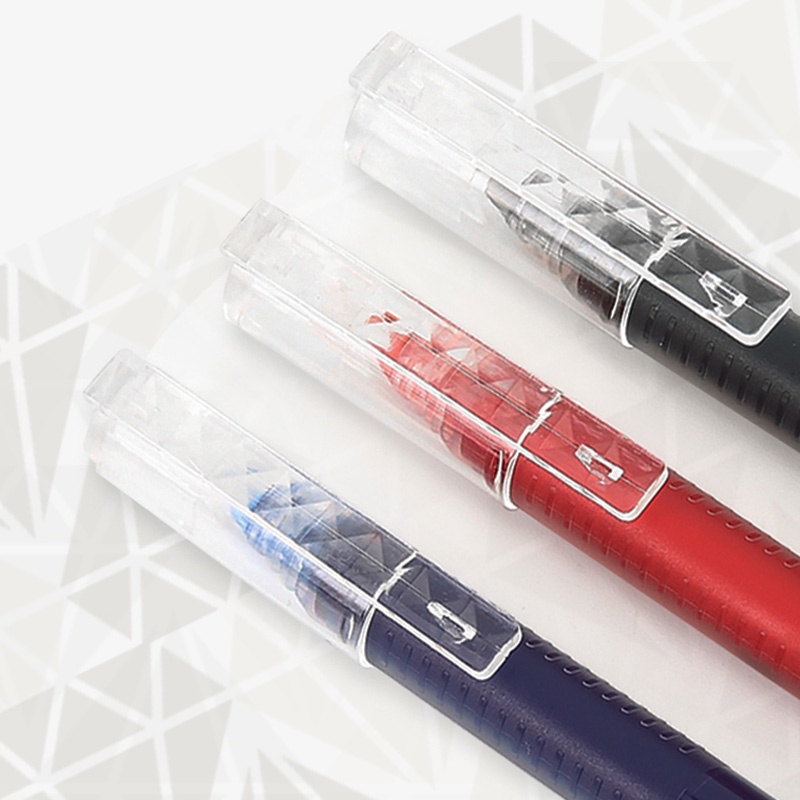 Pen Gel Cair Kapasitas Besar 0.5mm Warna Hitam Biru Merah