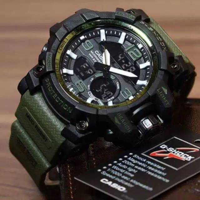 Jam Tangan Casio Gshock GG1000 Water Resist Renang - Jam Tangan Fashion Pria - Hitam tali Hijau