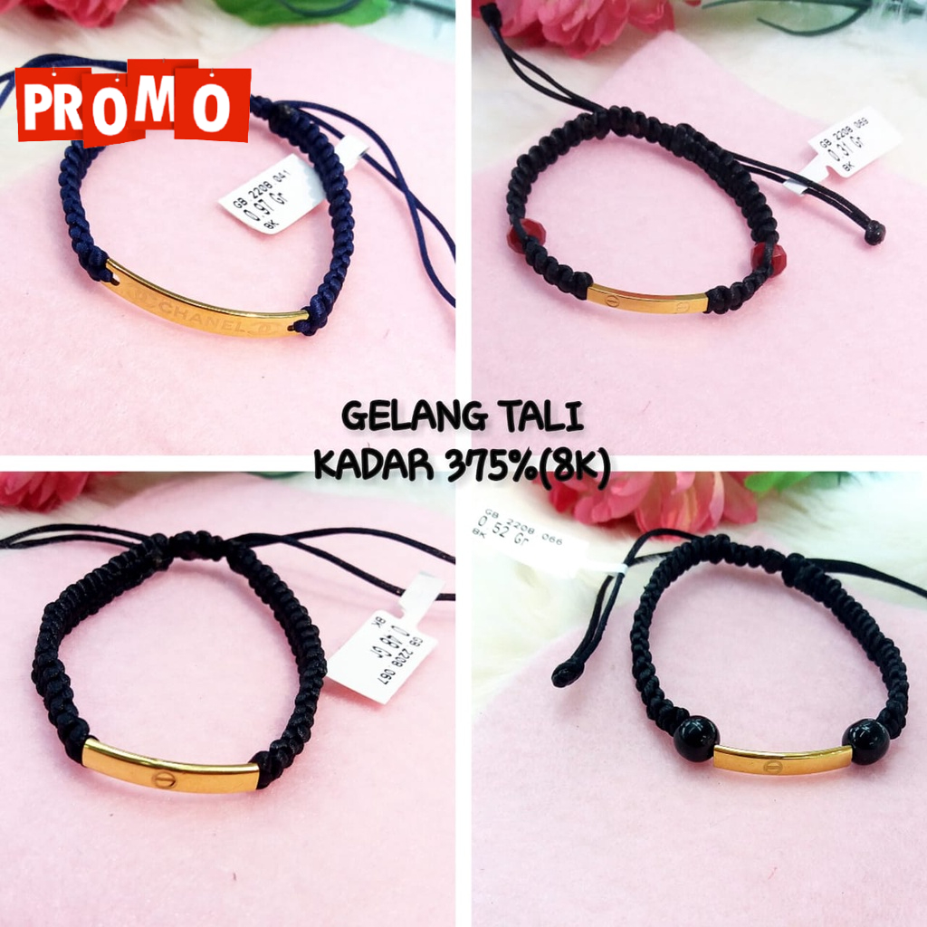 Gelang promo kadar 375/8karat ringan model plat sangat cocok untuk kado orang tersayang