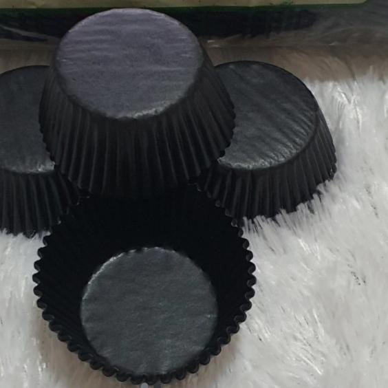 ✧ Cup cake paper 9.5 cm glassine black | baking cup cake case ►
