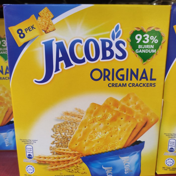 

JACOBS Original Cream Crackers 93% Bijirin Gandum 240gram