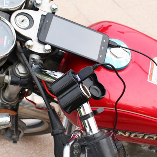 MLD-122 Charger Handphone Motor Waterproof + Pemantik Rokok Motorbike USB Charger Socket STRDY