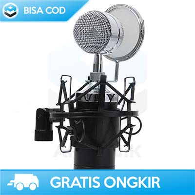 CONDENSER MICROPHONE TAFFSTUDIO BM 8000 DENGAN SHOCK PROOF MOUNT ORI