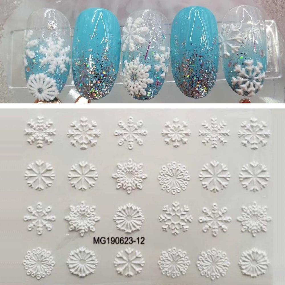 Stiker Kuku Motif Natal 6D Untuk Wanita