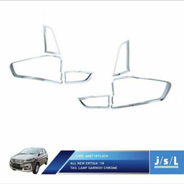 Garnish lampu belakang all new Ertiga 2018 Hitam &amp; Chrome jsl