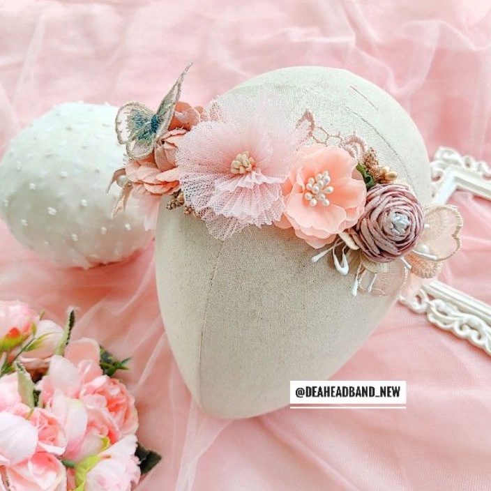 liana flowercrown headband mahkota bunga hijab anak