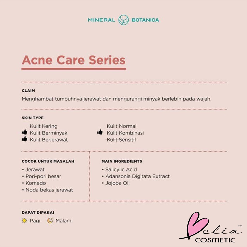 ❤ BELIA ❤ MINERAL BOTANICA Acne Care | Perfect Purifying Series (✔BPOM)