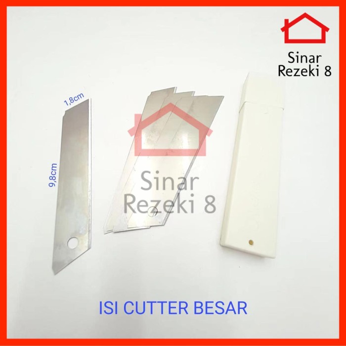 

Refill Isi Cutter BESAR Isi 5 PCS / Pisau Mata Pisau Potong Kertas