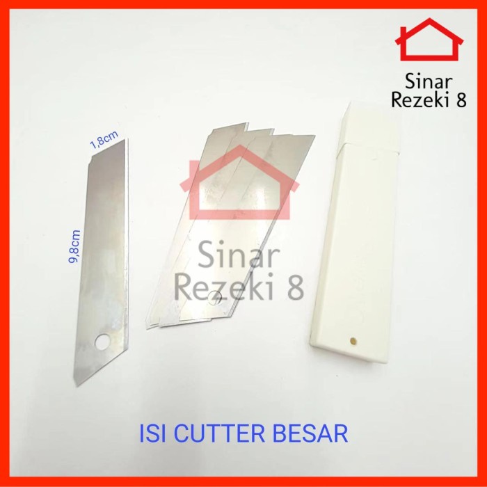 Refill Isi Cutter BESAR Isi 5 PCS / Pisau Mata Pisau Potong Kertas