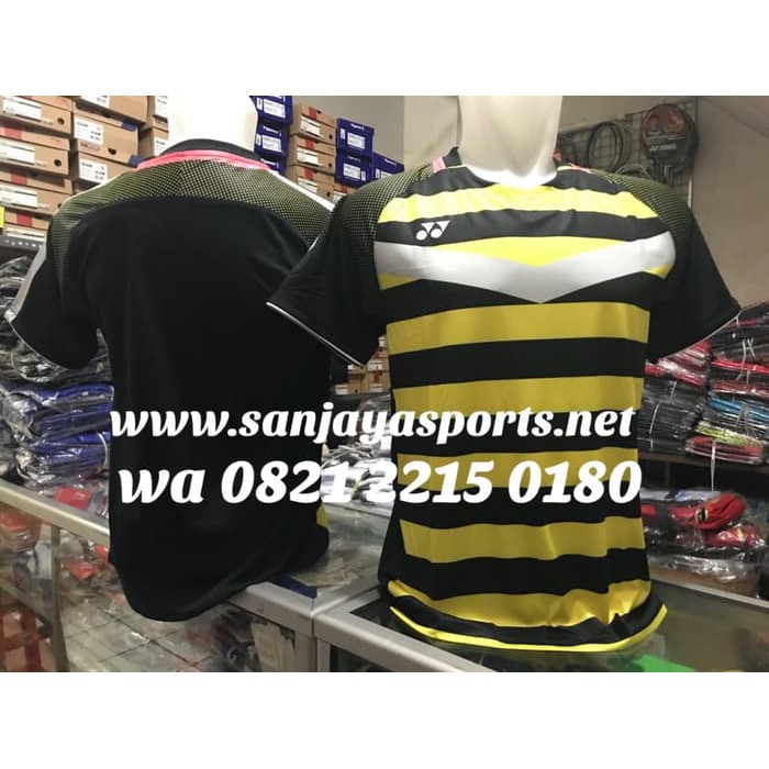 Terlaris  BAJU YONEX IMPOR 235 HITAM KUNING