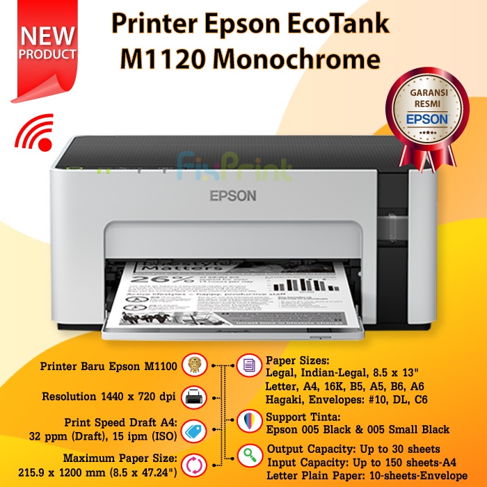 Printer Epson EcoTank M1120 Monochrome Wi-Fi Ink Tank Wireless A4 New