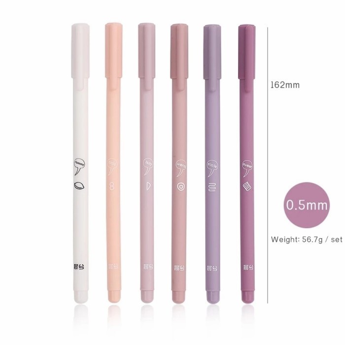 

(TERLARIS) 6 pcs Simple Gel Pen 0.5 mm - A