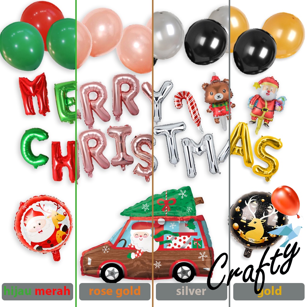 [PAKET] Dekorasi Set Natal SIMPLE COLORFUL CHRISTMAS Balon Hiasan Christmas