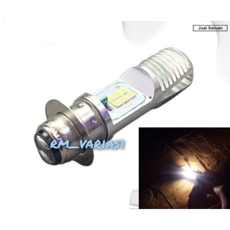 lampu led motor h6 12 mata 2 sisi sinar putih