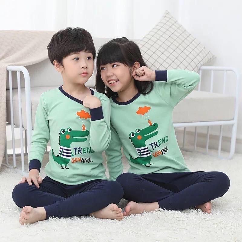 Baju Tidur Anak/Setelan Anak Couple Celana Panjang /Piyama Set Anak laki laki perempuan  C14.C15