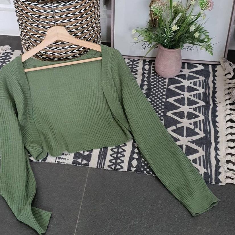 ֍ BOLERO CROP / KARDIGAN RAJUT WANITA / CARDI JALUR / OUTER LENGAN PANJANG / LUARAN PENDEK ❄