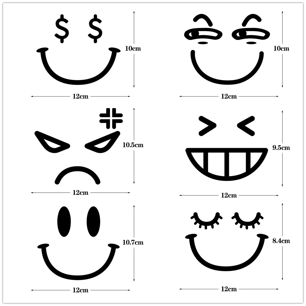 Stiker Decal Motif Smiley Face Untuk Dekorasi Mobil / Skuter / Motor