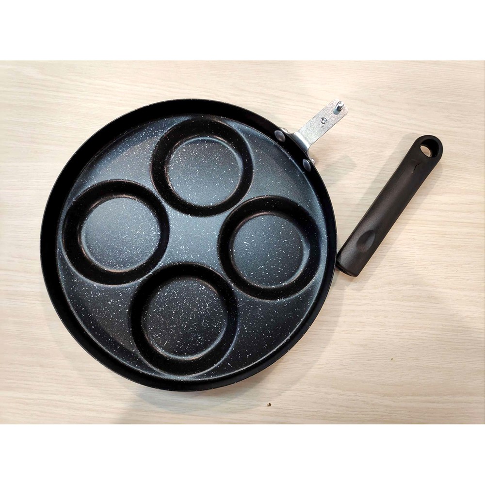 Teflon Telur 4 Lubang / Panci Telur 4 Lubang / Teflon Panci Telur Omelet Egg Fyring Pan Non-stick