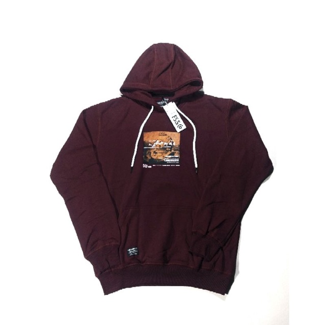 HOODIE Flatten Monalisa Maroon Original Brand Lokal (Size XL)