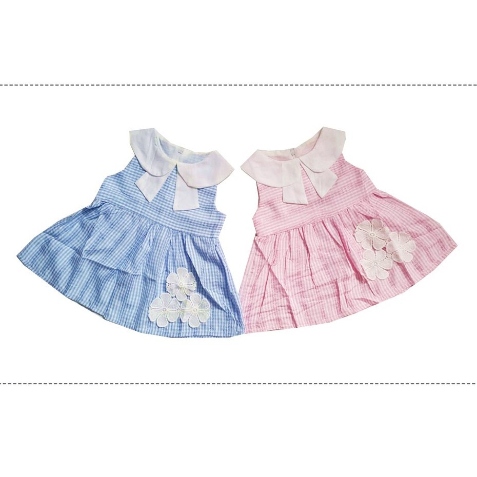 CUCI GUDANG! Dress Anak Bayi Perempuan Kotak 3 Flo 2W Import