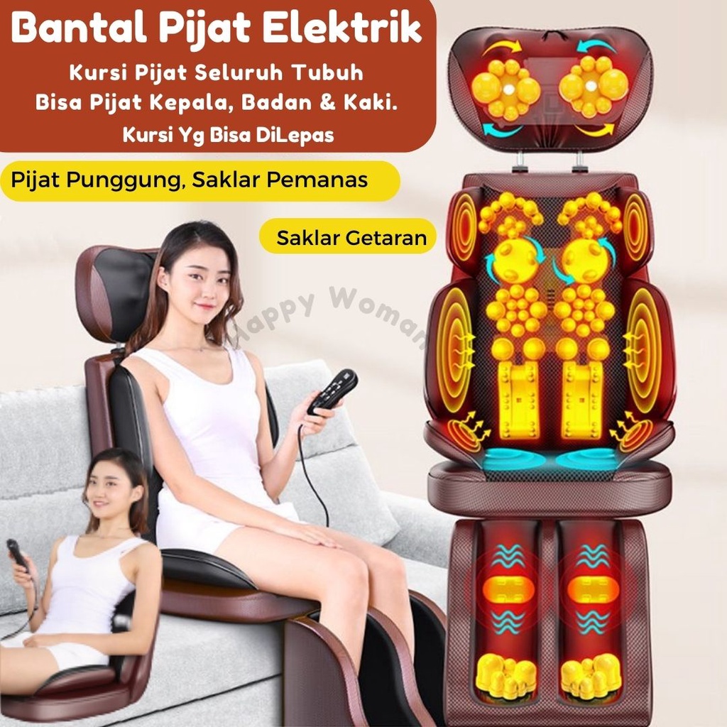 Kursi Pijat Theraphy Massager Bantal Pijat Elektrik Kursi Pijat Seluruh Tubuh Bantal Pijat Portable Bantalan Pijat Seluruh Tubuh Alat Pijat Terapi Massage Foot Massage