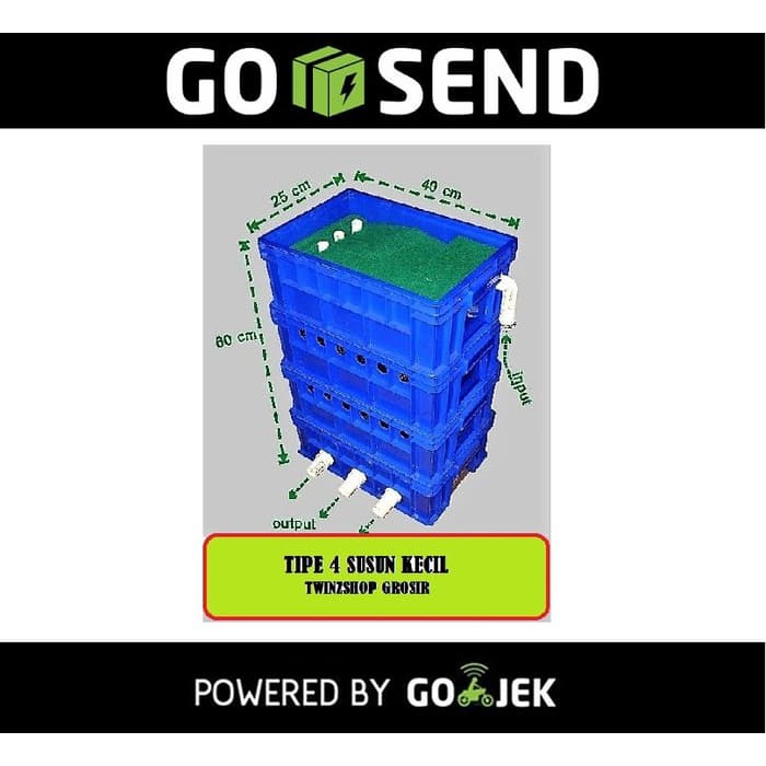 TRICKLE FILTER KOLAM IKAN KOI ( 4 SUSUN KECIL ) KHUSUS GOJEK AREA JKT