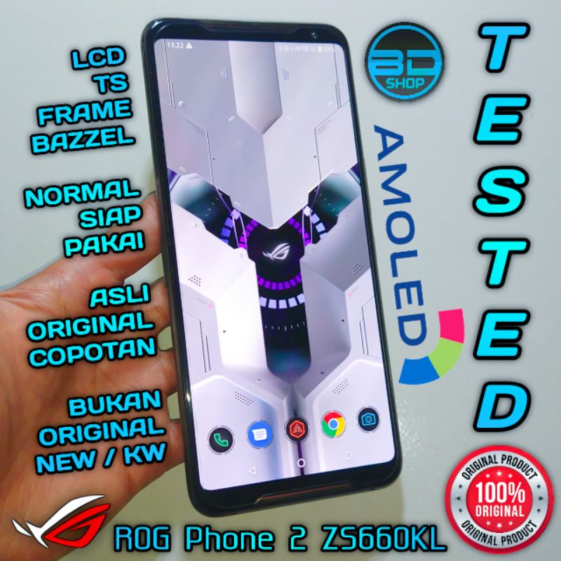 ORIGINAL ASLI COPOTAN LCD AMOLED Touchscreen Frame Bazzel ASUS ROG PHONE 2 ZS660KL Layar 6.59 inch
