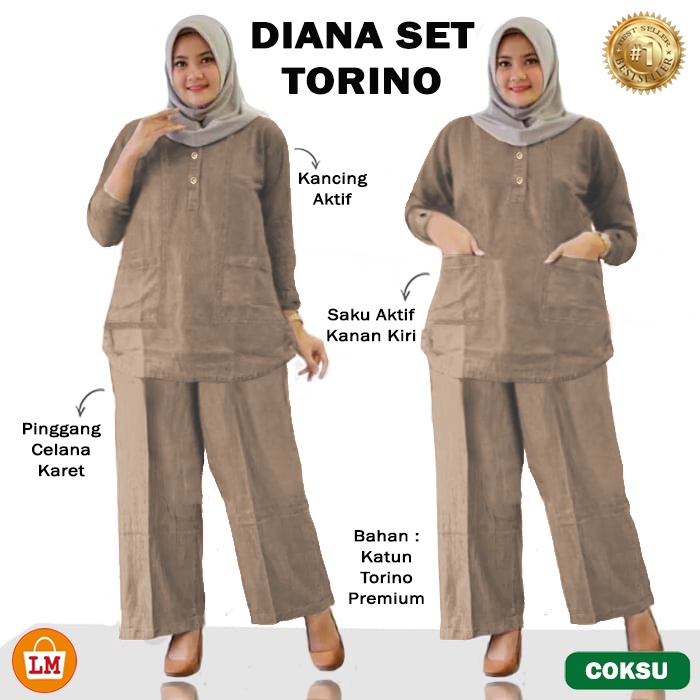 TERMURAH TERLARIS SETELAN DIANA Baju Atasan Bawahan Wanita Muslimah TERBARU LMS 11864 11868 11872