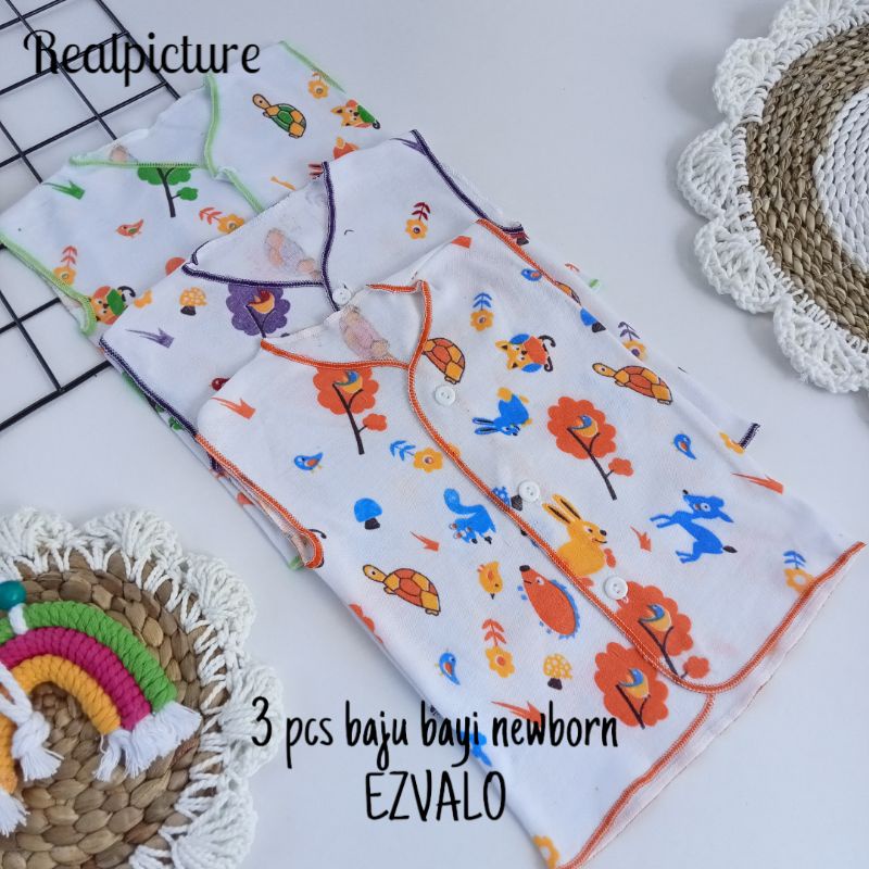 Baju bayi newborn 3 pcs corak terbaru