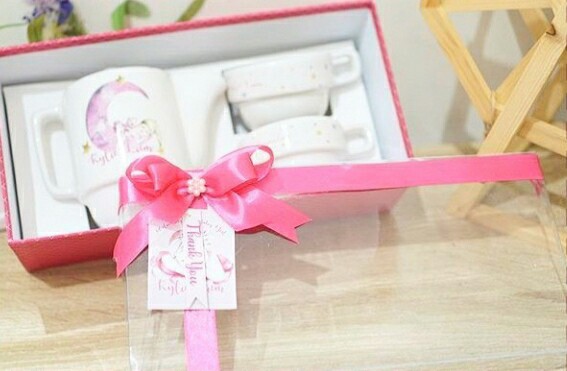 Minim 25pcs Souvenir One Month Hamper / Souvenir Teapot / Teko Susun 2 Cangkir (mika Hard Box)