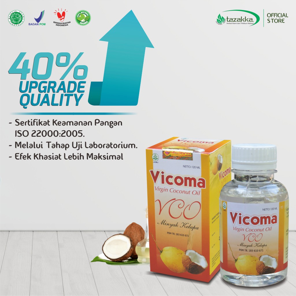 Vicoma VICOMA - VCO - Virgin Coconut Oil 120 Ml - Minyak Kelapa Asli Murni Original - Tazakka