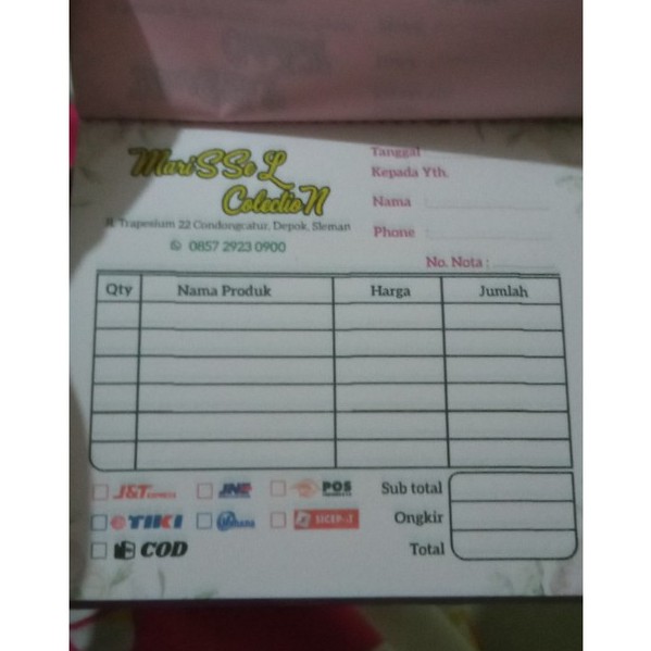 

NOTA CUSTOM FULL COLOUR UKURAN 1/6 FOLIO